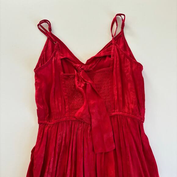 Band of the Free Anina Ruby Red Wrap Style Midi Cocktail Dress Women’s Size XS - Picture 8 of 9